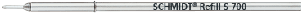 Schmidt S 700 ballpoint refill measuring 107 mm