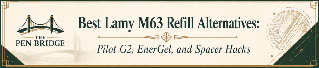 Best Lamy M63 refill alternatives including Pilot G2 EnerGel and Schmidt rollerball refills