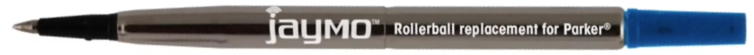 Jaymo Parker-compatible rollerball refill alternative in black blue and red