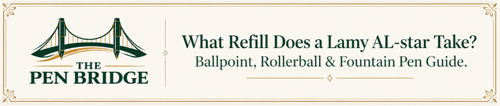 Lamy AL-star refill guide for ballpoint, rollerball, fountain pen, and mechanical pencil models