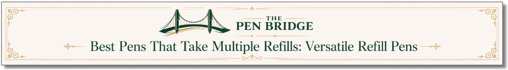 Best pens that take multiple refills shown with gel, ballpoint, hybrid, rollerball-style, and pressurized refill options