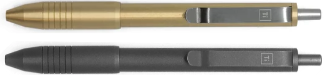 BIG IDEA DESIGN Brass Click EDC Pen as a versatile refill pen that takes multiple refills