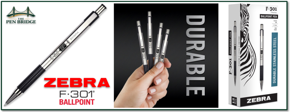 Zebra F-301 ballpoint pen with replaceable Zebra F-Refill